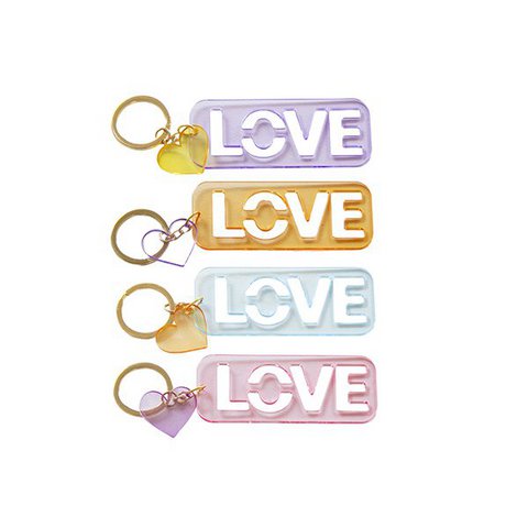 Sleutelhangers LOVE Geassorteerd 4 kleuren