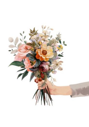 Nachhaltige Karte - Bouquet halten