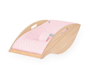 Baby bouncer oak, fabric pink