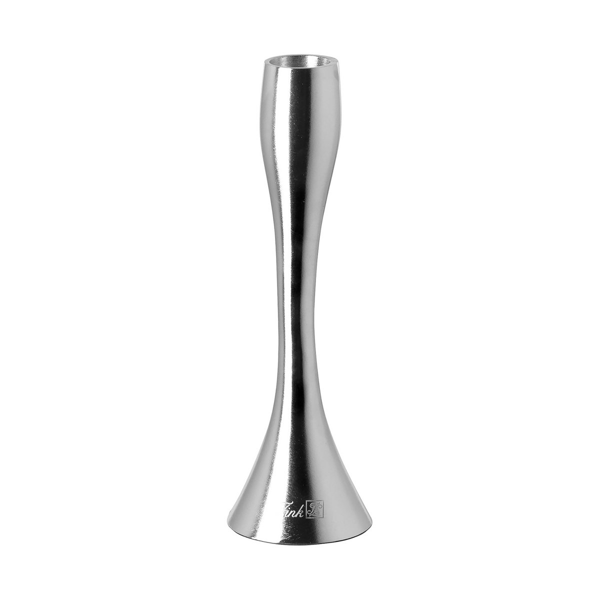 Świecznik LADY aluminium niklowany srebrny matowy Ø 7 cm wys. 23 cm