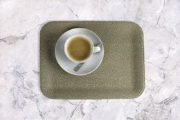 Tablette plate grande green en cuir synthétique vert