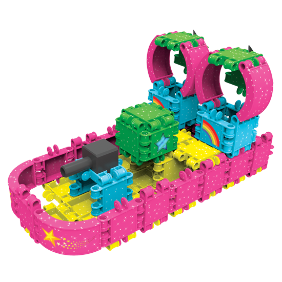 Clics building blocks– DURABLE TOYS made of RECYCLED PLASTIC (Made in Belgium)- Glitter building set 8 in 1