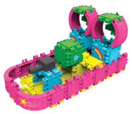 Clics building blocks– DURABLE TOYS made of RECYCLED PLASTIC (Made in Belgium)- Glitter building set 8 in 1