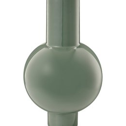  A medium-sized, mid-green metal vase measuring 24x40cm.