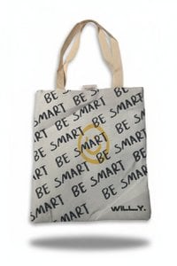 Be Smart Slogan Shopping Tote - Canvas Fabric