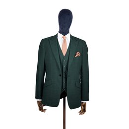 Rosenquarz-Strickkrawatte und Einstecktuch-Set