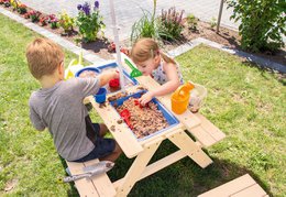 Children´s picnic bench „Matsch-Nicki für 4”, natural