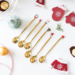 Löffel mit Weihnachtsdekoration - Silber oder Gold - 6 Modelle