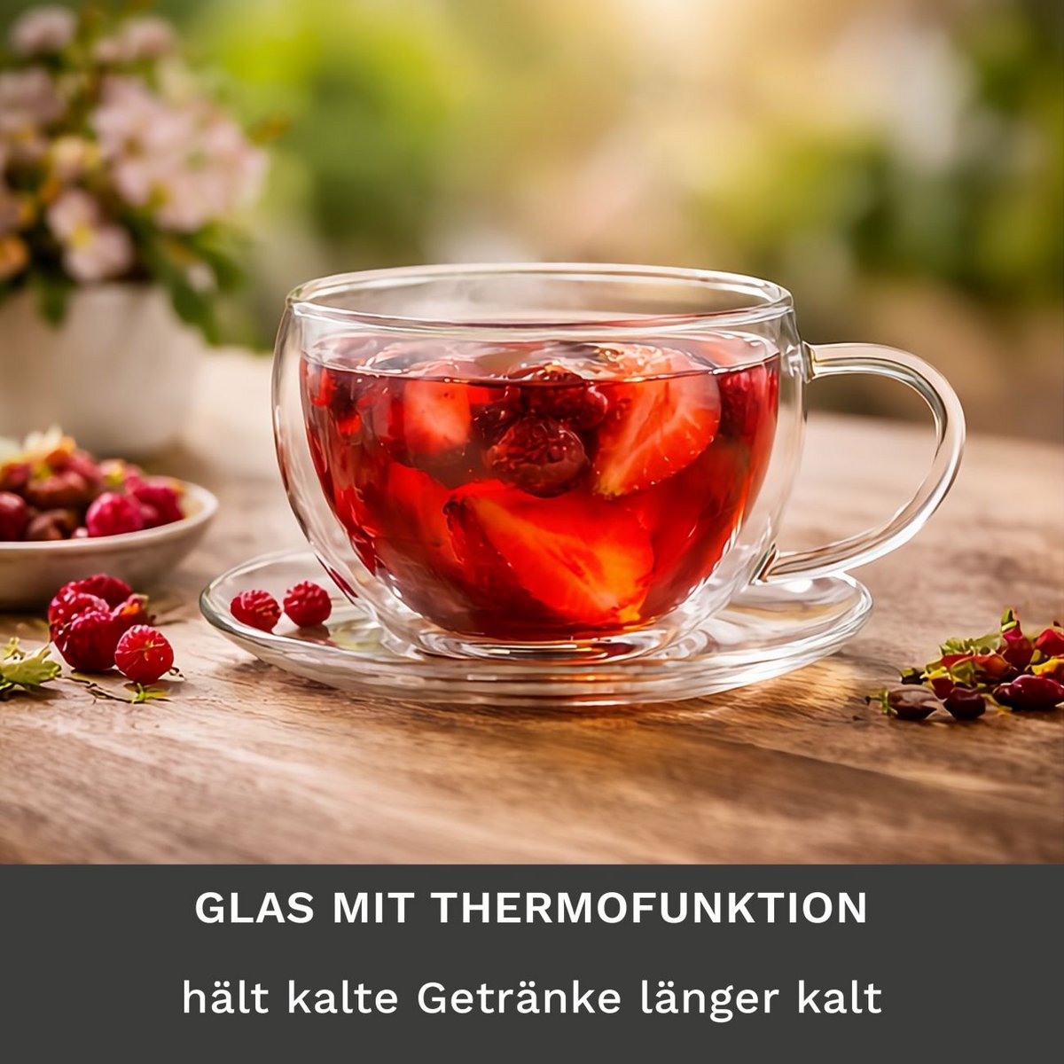 Creano Thermo-Tasse 250ml mit Untersetzer