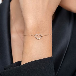 Hartarmband met diamanten, 18K roségoud