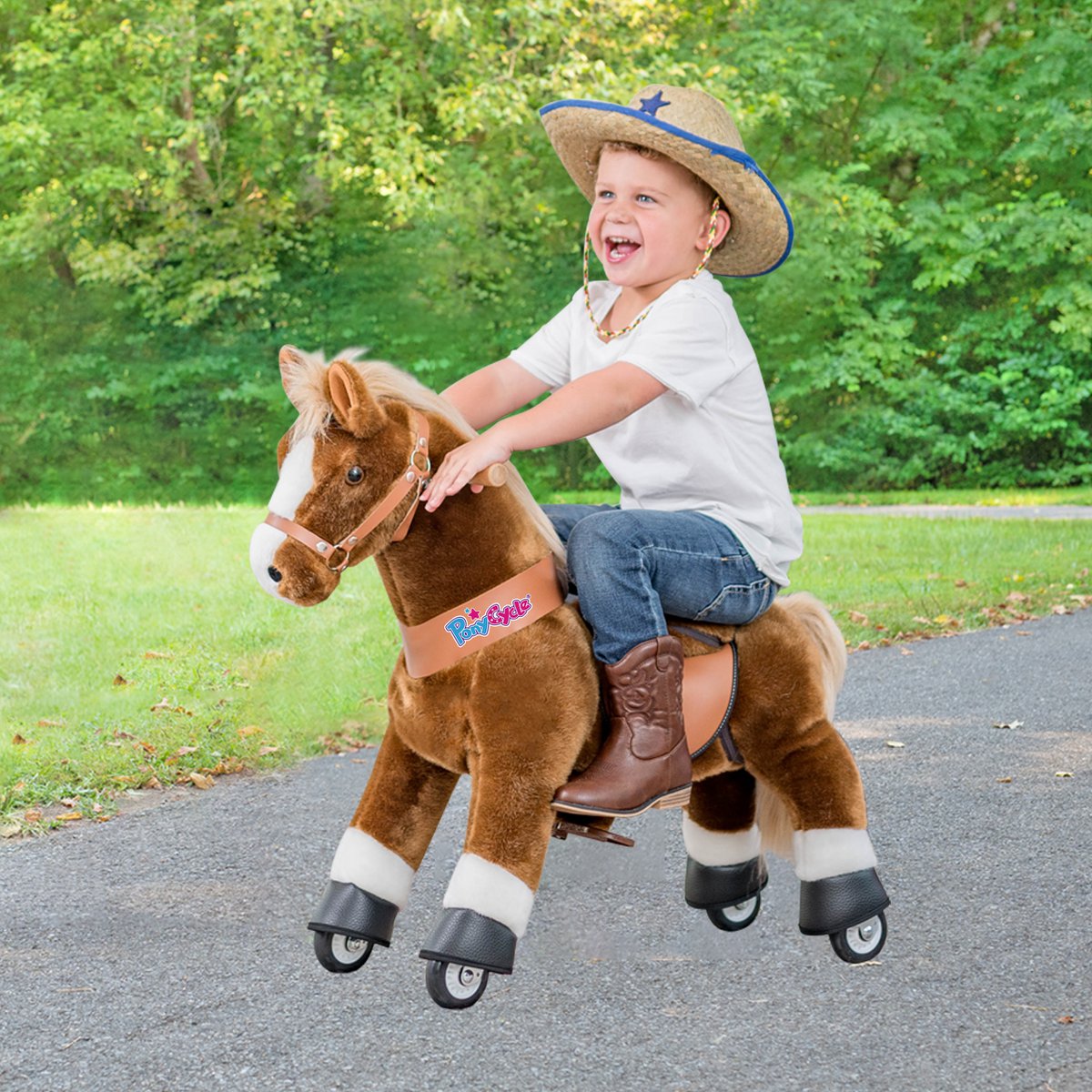 PonyCycle Official Classic ride on toy model U horse with brake and sound- birthday gift