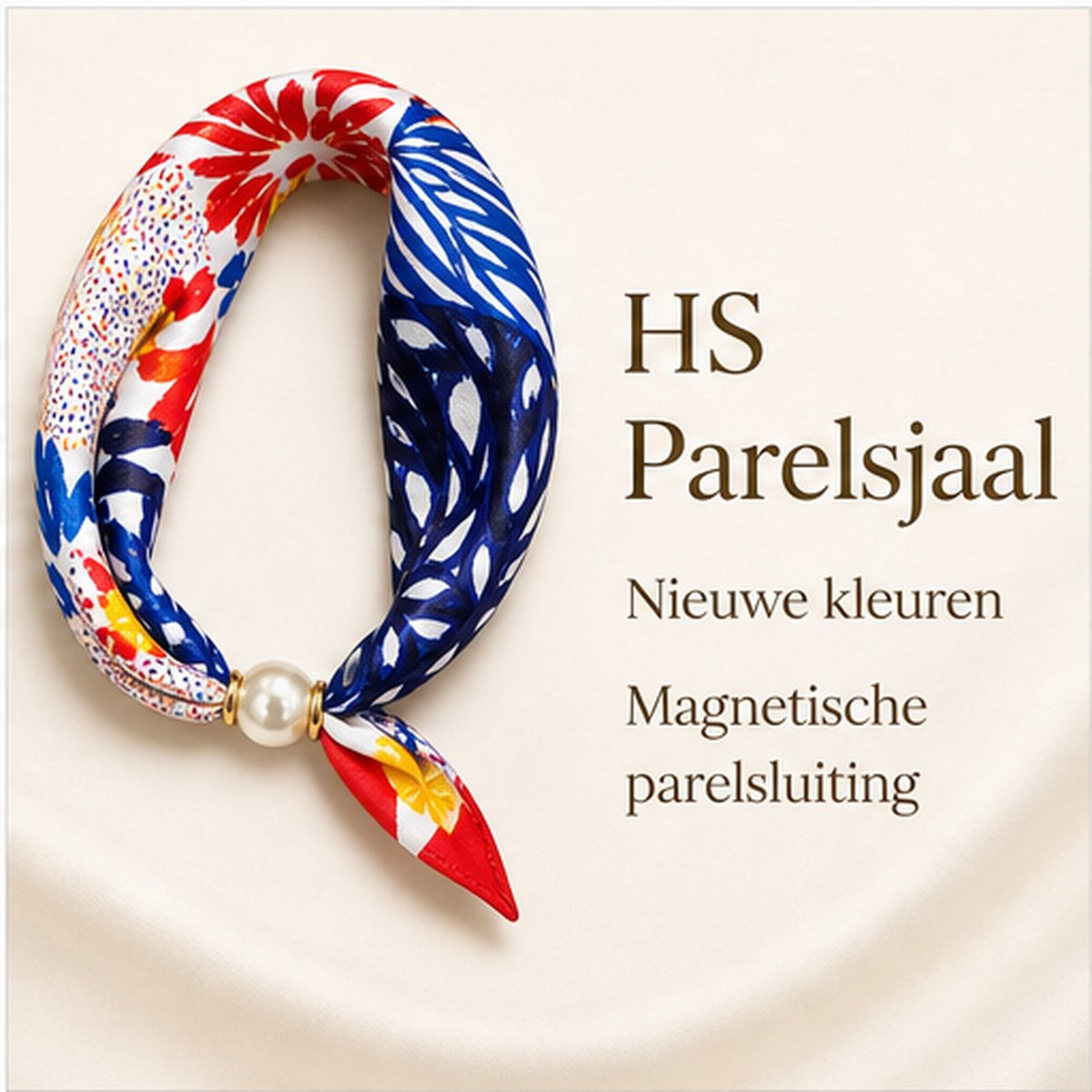 HS Pearl Scarf New Colors - Magnetic Pearl Closure