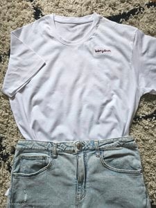 Geborduurd T-shirt 'bonjour'