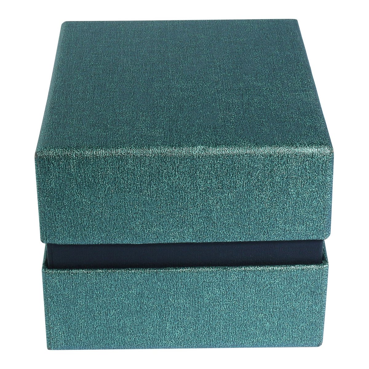 Watch box with removable lid, cardboard, 11 x 9 x 7 cm, dark green