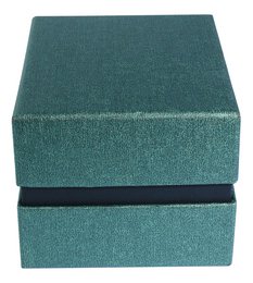 Watch box with removable lid, cardboard, 11 x 9 x 7 cm, dark green