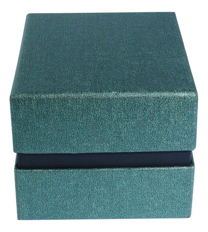 Watch box with removable lid, cardboard, 11 x 9 x 7 cm, dark green