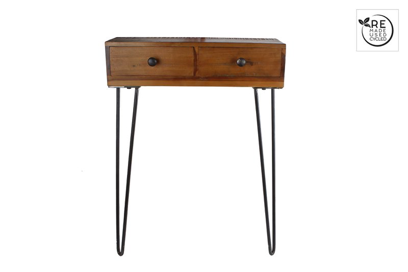 3R Side table Rob 2 drawers natural