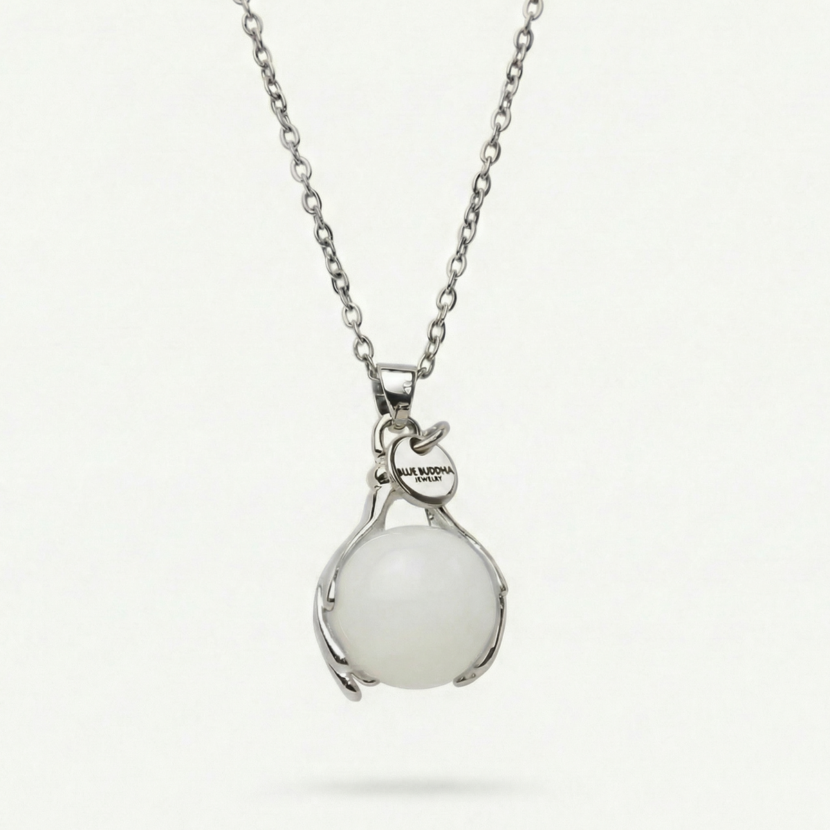 White Quartz Embrace Necklace Silver