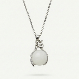 Quarzo bianco abbraccio collana argento