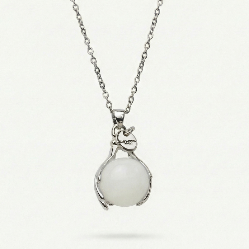 White Quartz Embrace Necklace Silver