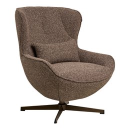 Blenheim Lounge stoel met draaibare, bruine, bronskleurige poten, HN1305