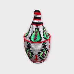 Mini cesta tejida marroquí hecha a mano