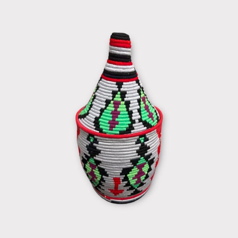 Mini cesta tejida marroquí hecha a mano