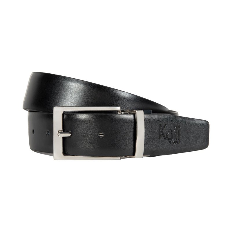K4002AFB | Doubleface Men's Belt in Genuine Leather, Smooth and Suede. Color Black / Gray. Dimensions: 125 x 3.5 x 0.5 cm (waistline 110 cm). Packaging: rigid bottom/lid Gift Box