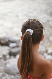 Skinny No plastic Elastic Linen Scrunchies - Linen Hårbånd