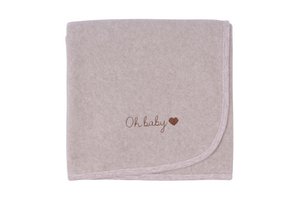 ORGANIC FLEECE BLANKET BEIGE MELANGE