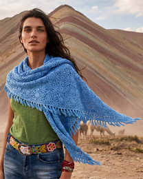 Cashmere scarf LA PAZ hand crocheted triangle