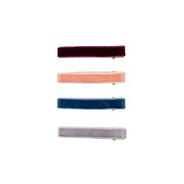 Velvet hair clips in assorted colors including burgundy, peach, navy, and gray. Suitable for kids' hair accessories.