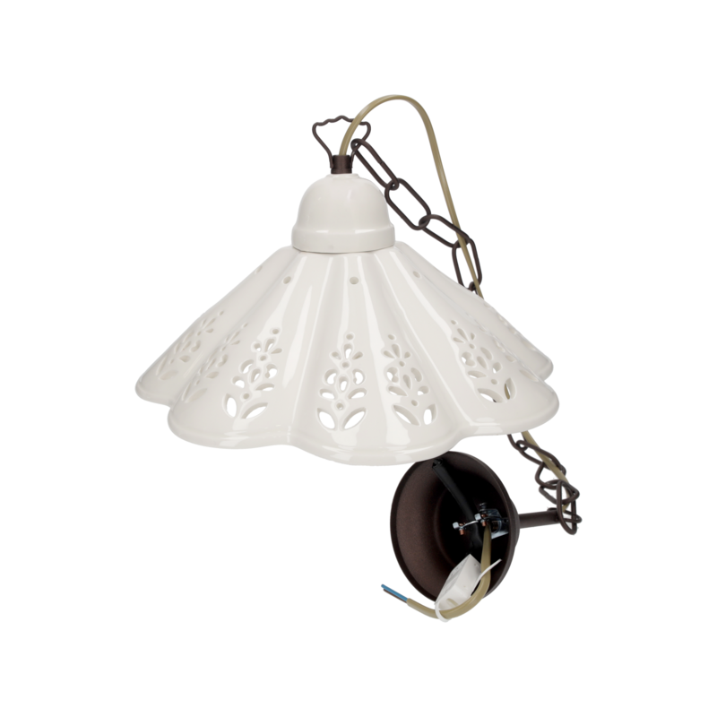 Perforated ceramic handkerchief chandelier d 30 cm with chain