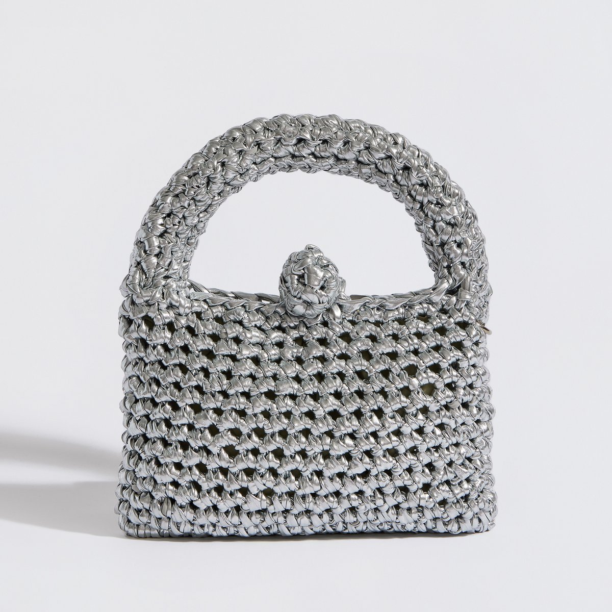 Sac à main au crochet « Kalliopi Metallics » avec bandoulière supplémentaire argent