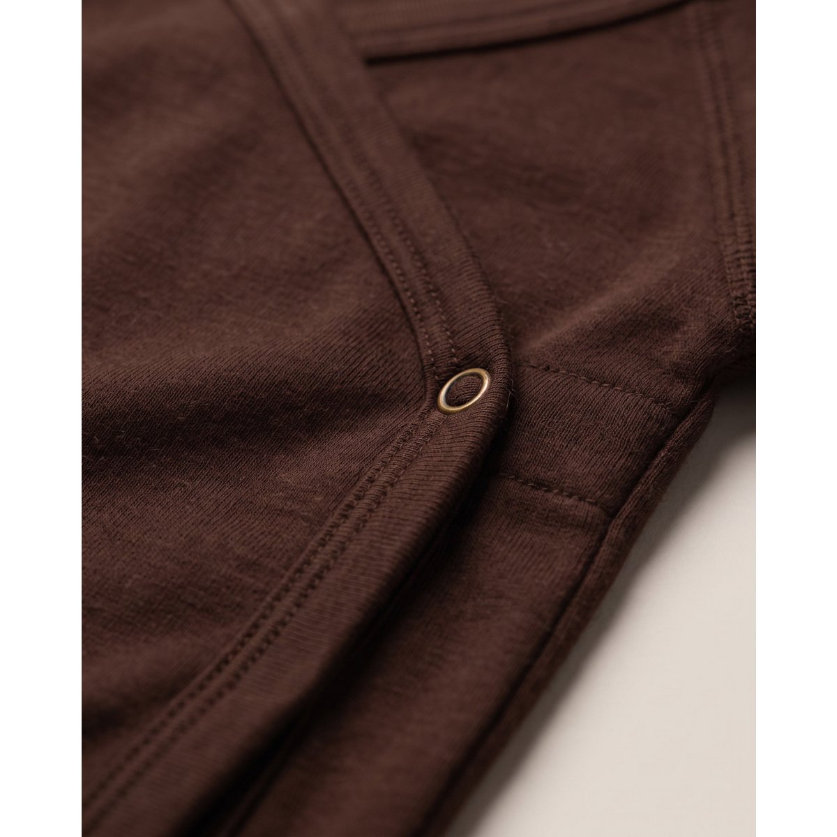 Woolen Wrap romper long sleeves - Merino wool - Chocolate fondant