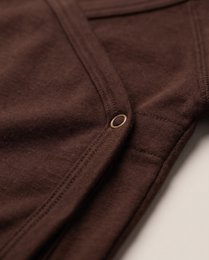Woolen Wrap romper long sleeves - Merino wool - Chocolate fondant