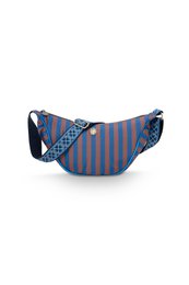 Freya Half Moon Cross Body Bag Stripe Blue 34x10x16cm
