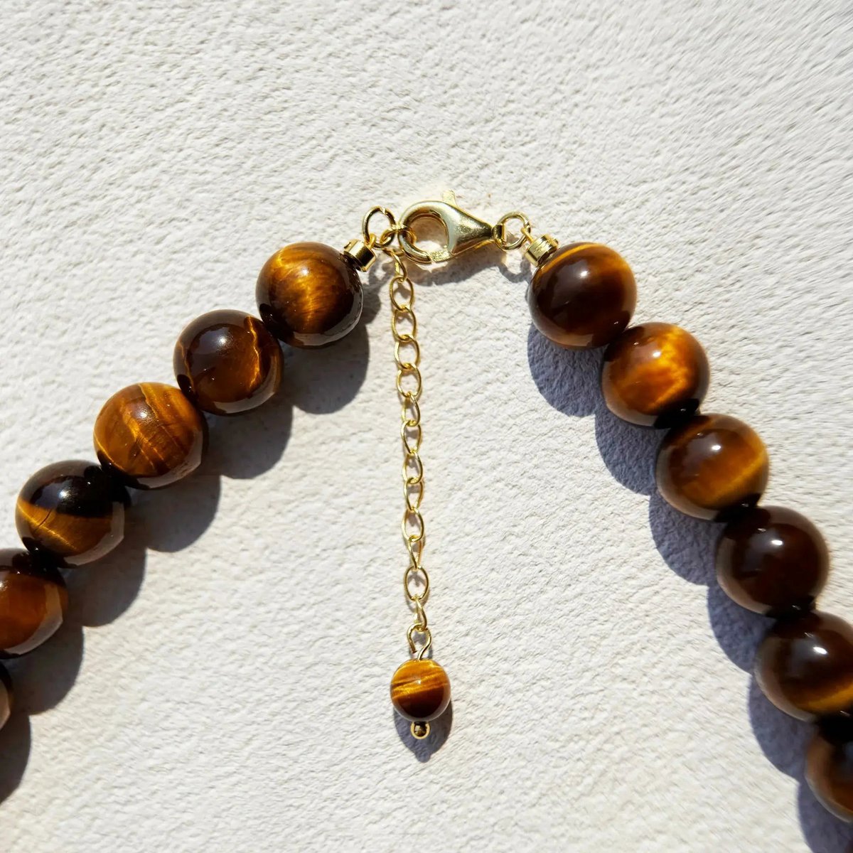 Tigerauge- und Perlenkette – 6 mm Perlen-Edelstein