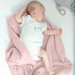 Old rose 4 in 1 Muslin Baby Blanket