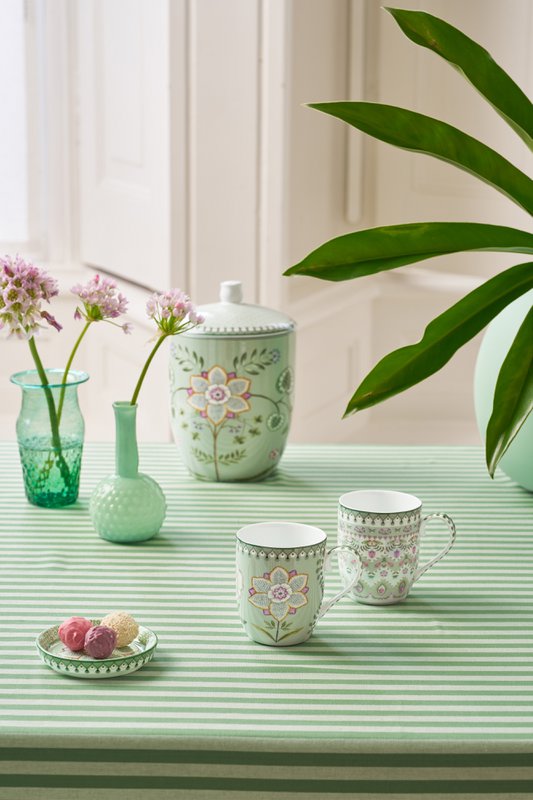 Set/2 Mugs Small Lily&Lotus Light Green 145ml