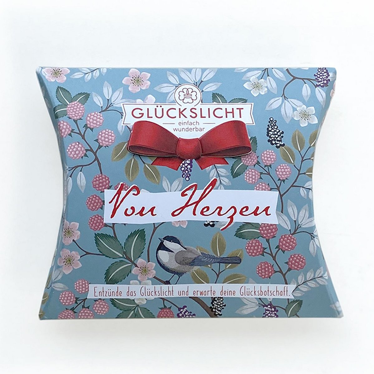 Gelukslampje / In een geschenkverpakking met uitgesneden strik 🎀 / Vintage / Vanuit het hart