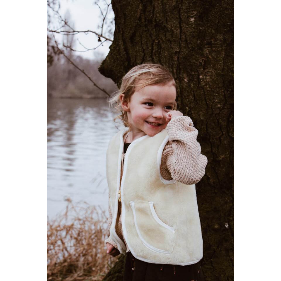 Scaldacorpo in lana beige per bambino