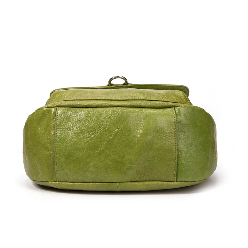 Zuurgroene hobo lederen tas