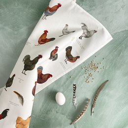 Organic tea towel - Chickens