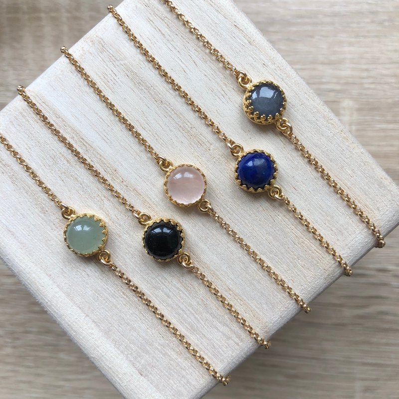 Margaux natuursteen armband verguld zilver