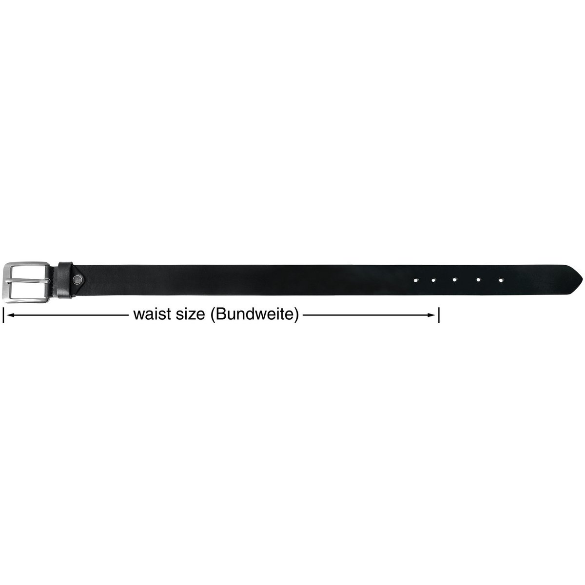 Leonardo Verrelli Echtleder Gürtel, Gesamtlänge 130 cm, schwarz - kürzbar