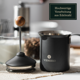 Montalatte manuale manuale in acciaio inox con doppio setaccio - 400 ml