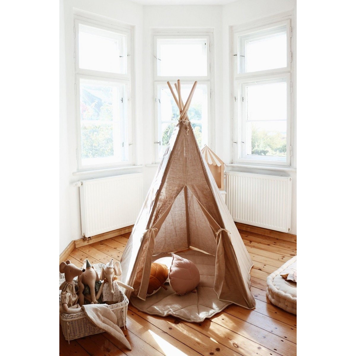 Tipi- und Mattenset „Natural Linen“