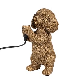 Tabel Lampe Hund 11x13x23 cm guld -farvet plastik