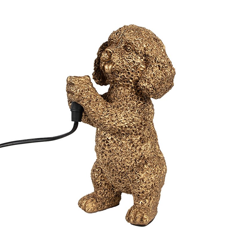 Lámpara de mesa Dog 11x13x23 cm de plástico de oro